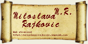 Miloslava Rajković vizit kartica